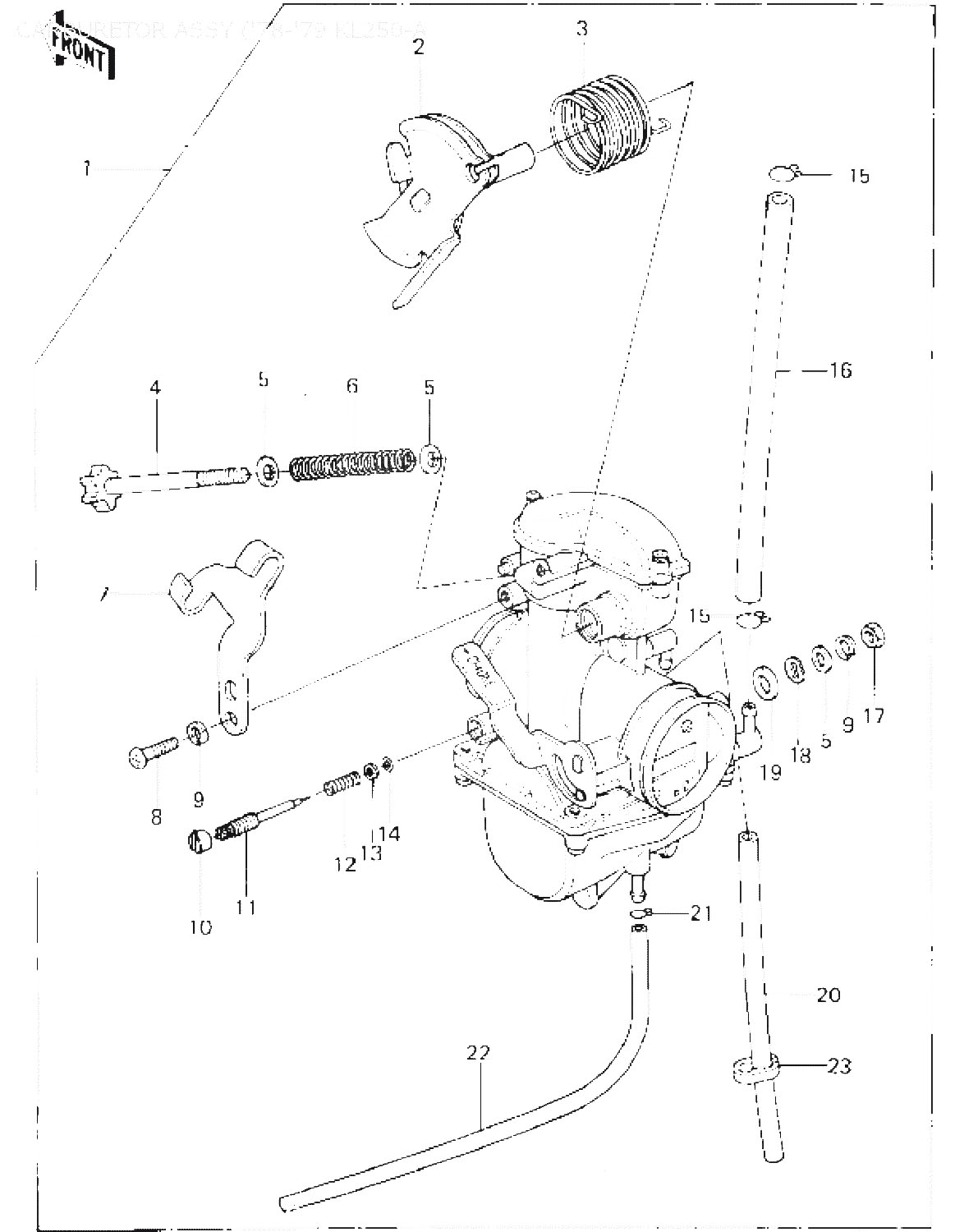 Carburetor assy ('78-'79 kl250-a till Kawasaki KL250 | Original ...