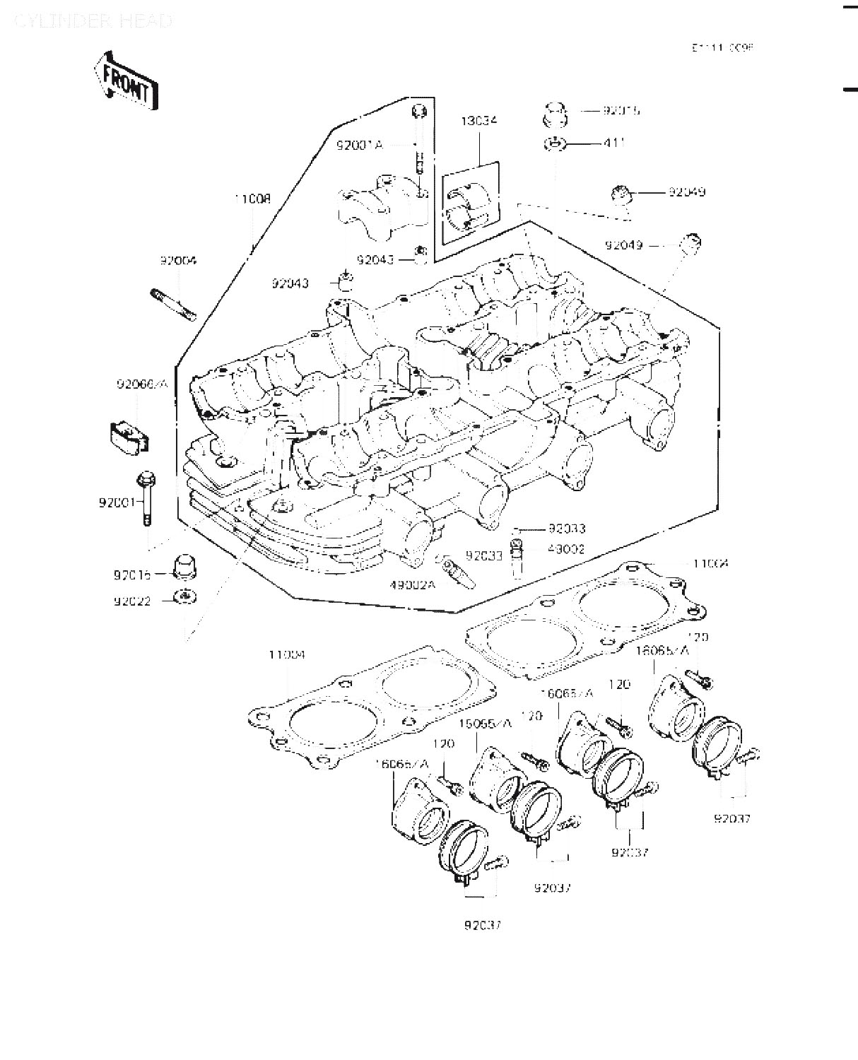 Cylinder head till Kawasaki Z1100 | Original Reservdelar till din ...