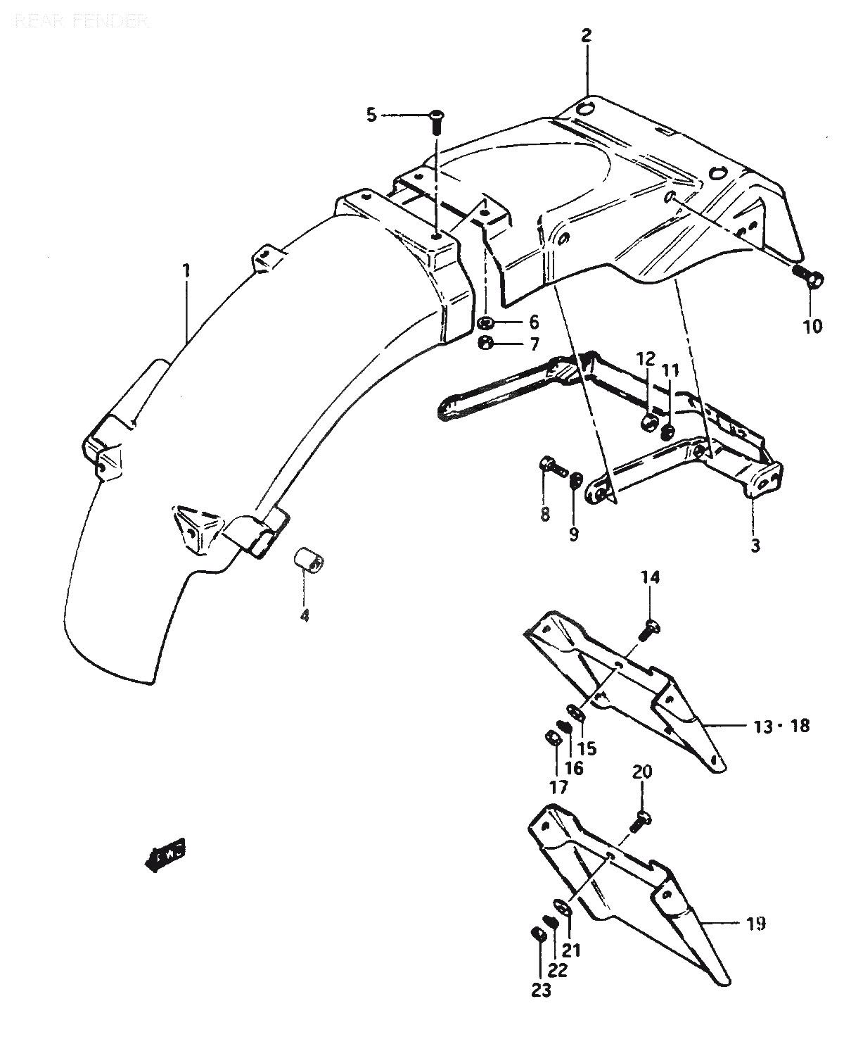 Rear fender till Suzuki GSX1100 | Original Reservdelar till din motorcykel