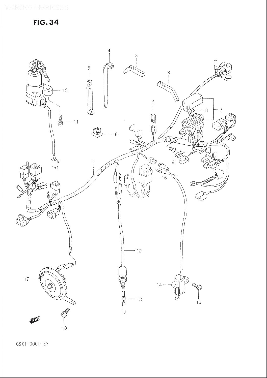 Wiring harness till Suzuki GSX1100 | Original Reservdelar till din ...